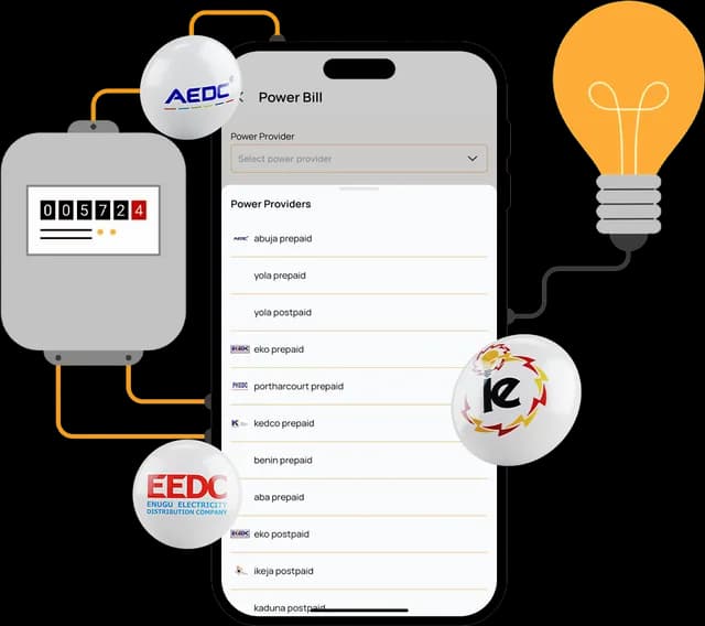 A phone showing AirtimeFlip electricity bill payment service