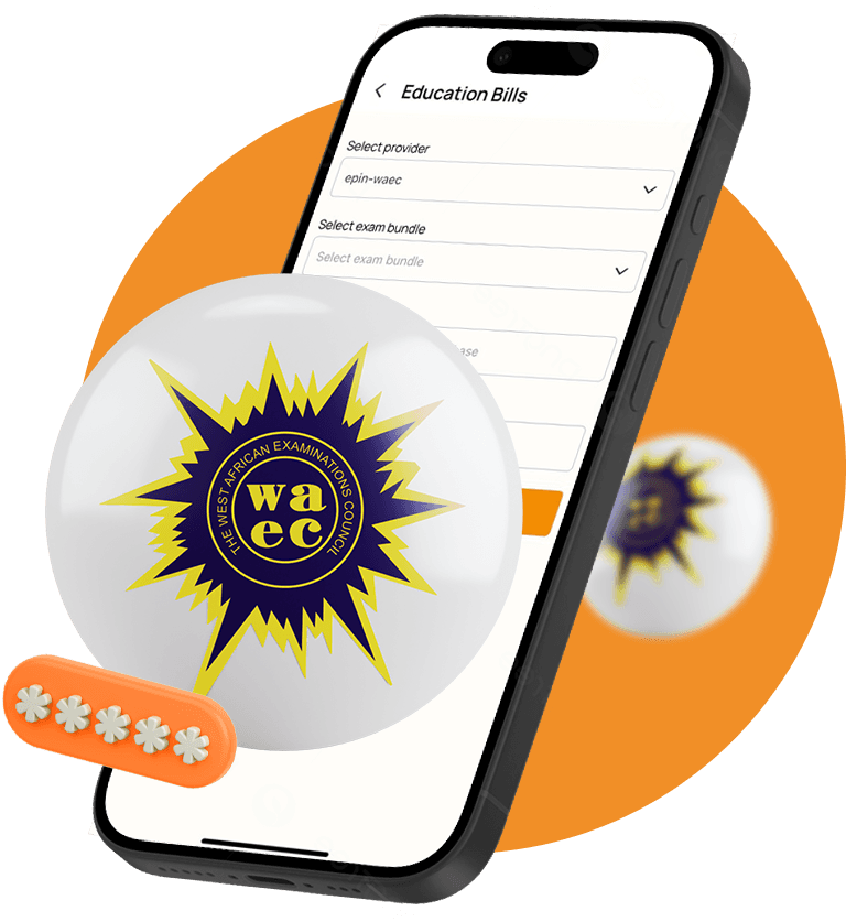 A phone showing AirtimeFlip WAEC PIN purchase service