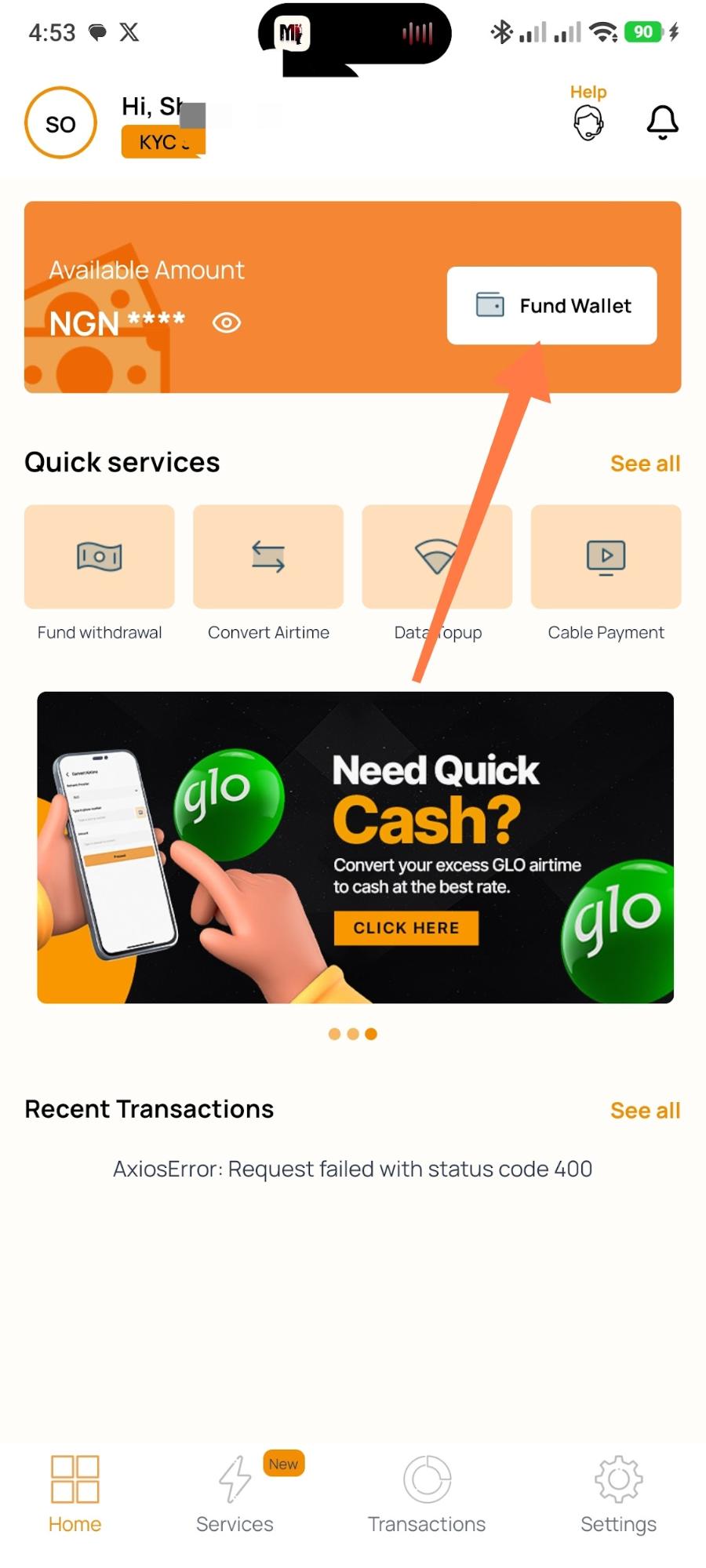 AirtimeFlip mobile dashboard fund wallet
