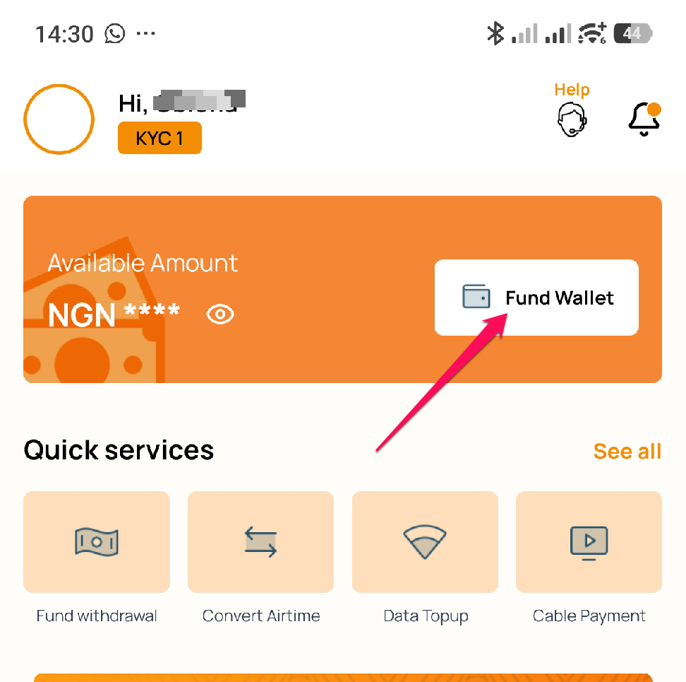 AirtimeFlip mobile - tap fund wallet